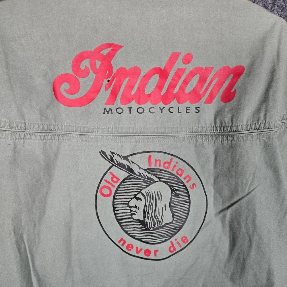 Vintage 70s Indian Motorcycles Jacket Mens M Motocycle Bomber Old Logo Never Die